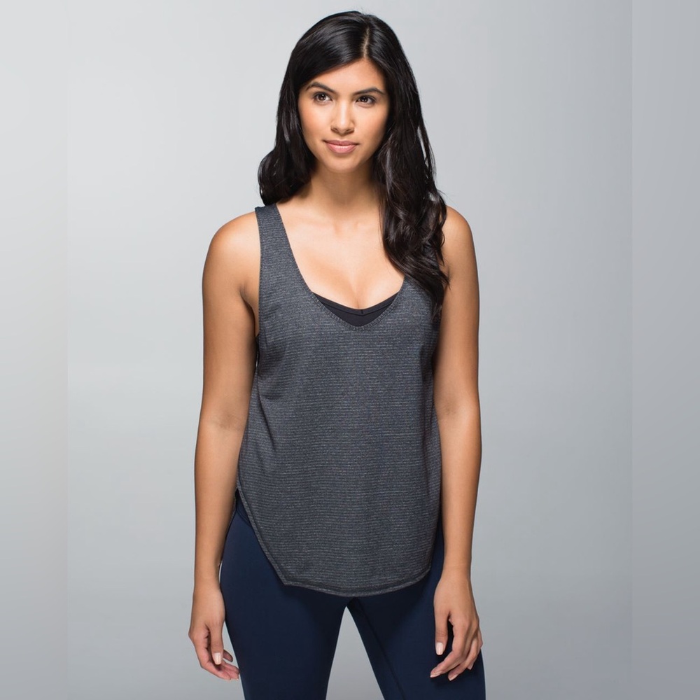 Lululemon Seek The Heat Tank Heathered Black / Black